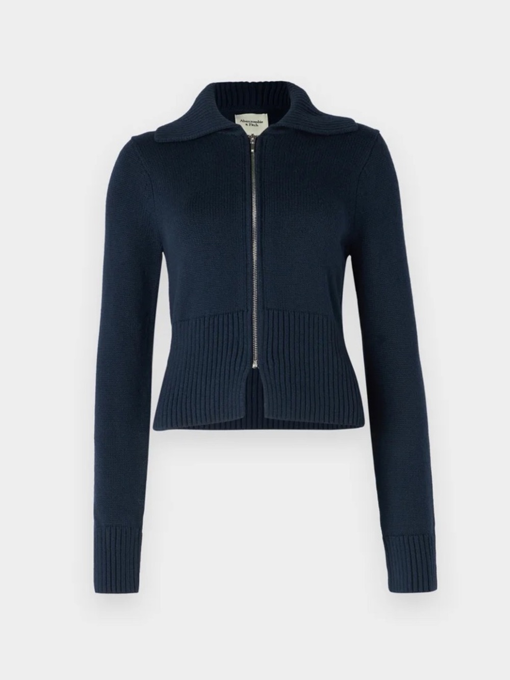 Abercrombie & Fitch Navy Zip-Front Women's Sweater Jacket